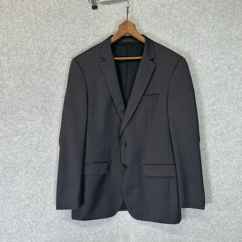 Boss Hugo Trabaldo Togna 1840 Super 120 Virgin Wool Blazer Sz 40R Black 2 Button